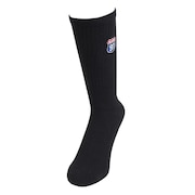 (メンズ)XL 91 EMBROIDERED ソックス 1足組 101234054003-BLACK