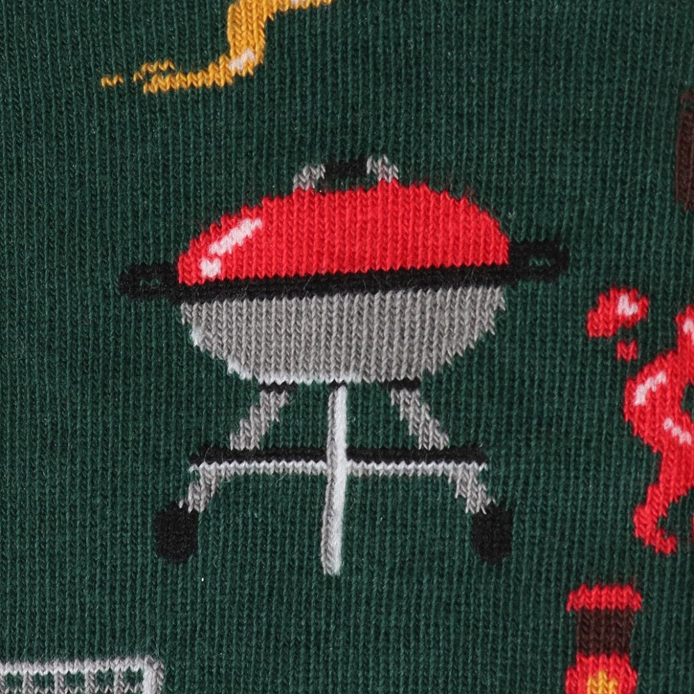 メニーモーニングス（MANY MORNINGS）（メンズ）レギュラーソックス Food 1足組 BBQ Time