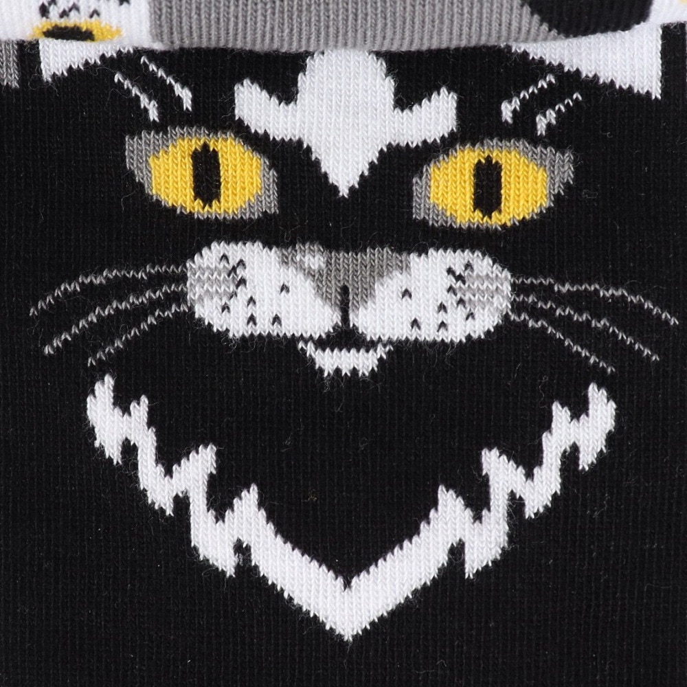 メニーモーニングス（MANY MORNINGS）（メンズ、レディース）レギュラーソックス Animals 1足組 Black Cat