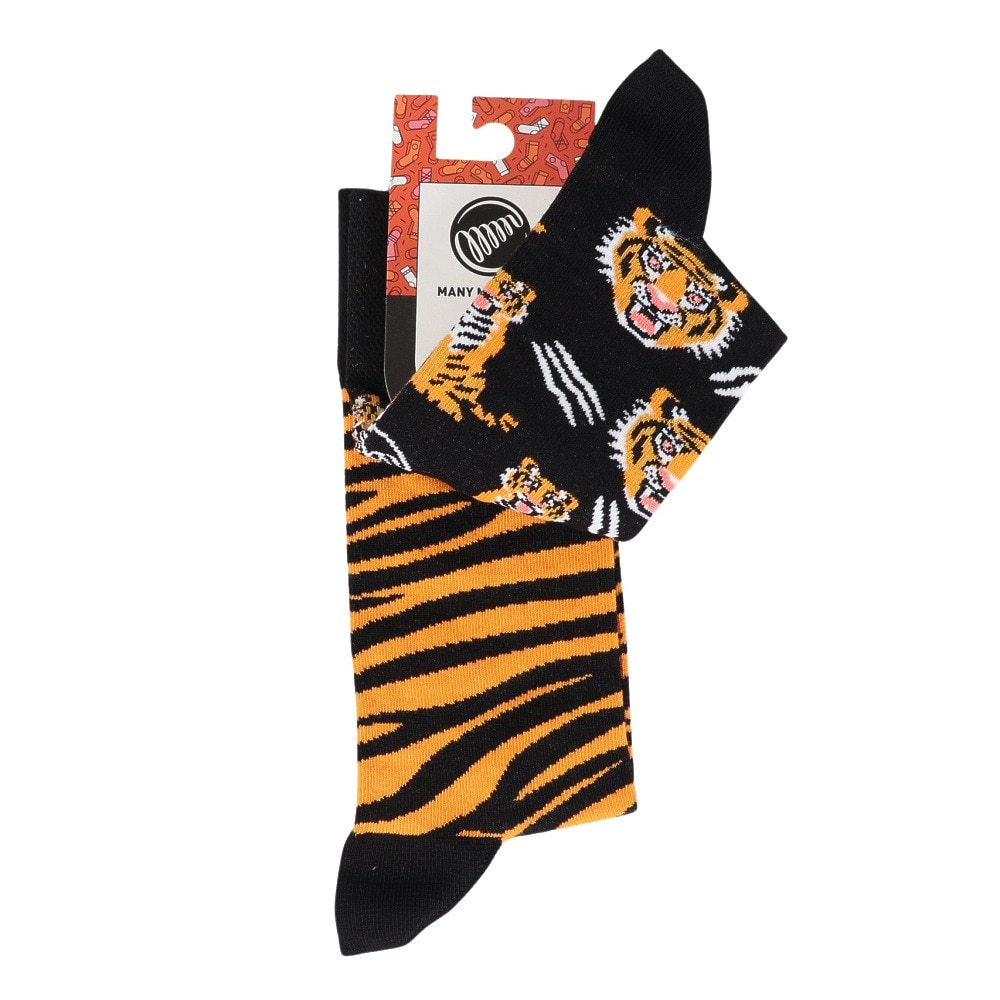 メニーモーニングス（MANY MORNINGS）（メンズ）レギュラーソックス Animals 1足組 Feet Tiger