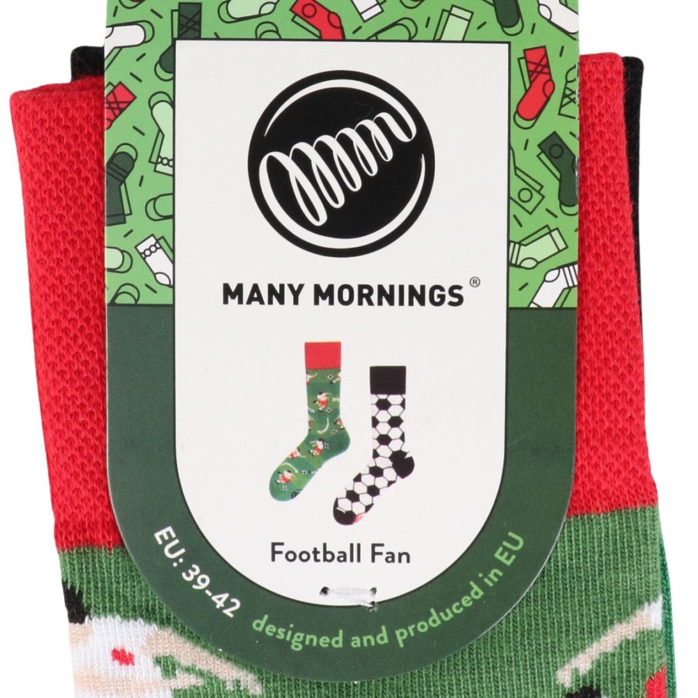 メニーモーニングス（MANY MORNINGS）（メンズ）レギュラーソックス 1足組 Football Fan