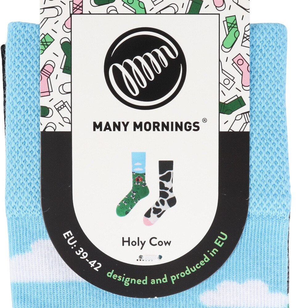 メニーモーニングス（MANY MORNINGS）（メンズ）レギュラーソックス 1足組 Holy Cow