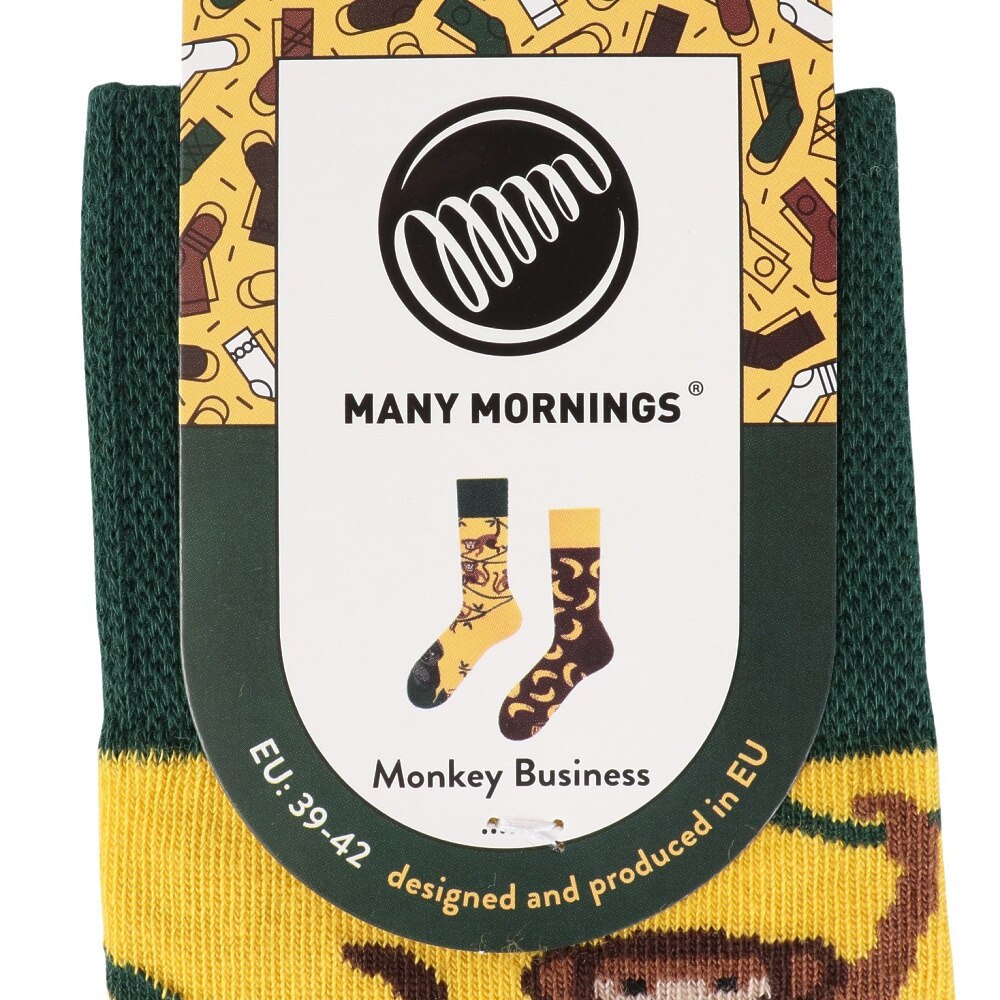 メニーモーニングス（MANY MORNINGS）（メンズ）レギュラーソックス 1足組 Monkey Business