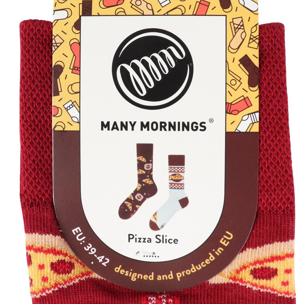 メニーモーニングス（MANY MORNINGS）（メンズ）レギュラーソックス 1足組 PizzaSlice