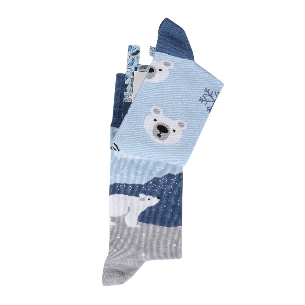 メニーモーニングス（MANY MORNINGS）（メンズ）レギュラーソックス 1足組 Polar Bear