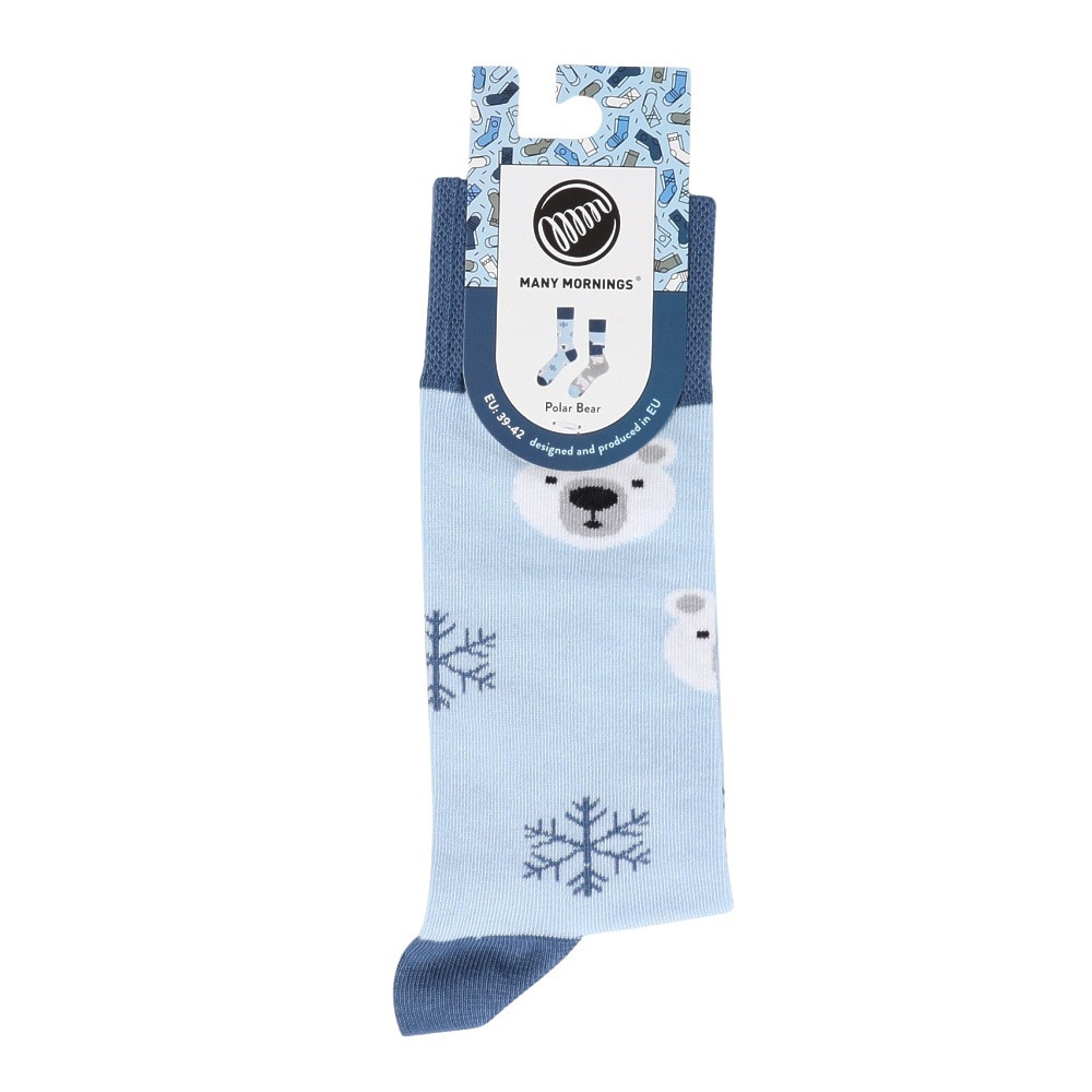 メニーモーニングス（MANY MORNINGS）（メンズ）レギュラーソックス 1足組 Polar Bear