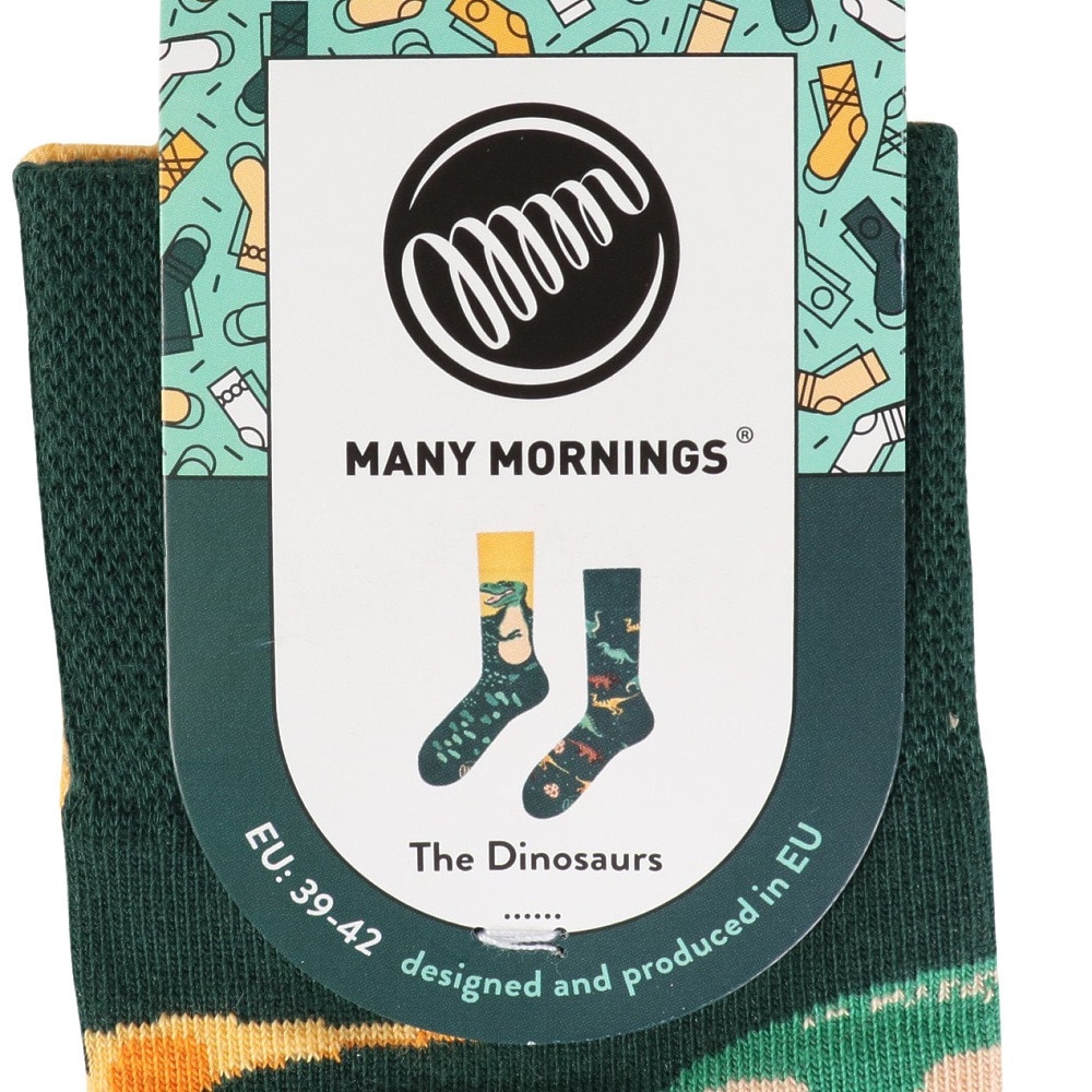 メニーモーニングス（MANY MORNINGS）（メンズ）レギュラーソックス 1足組 THE DINOSAURS