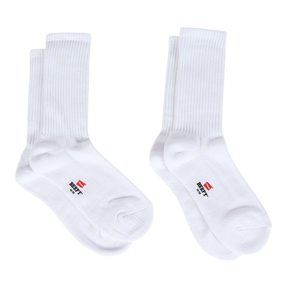 ヘインズ（Hanes）（メンズ）2足組 ビーフィーフルレングスソックス ハーフパイル HMSBW001 010