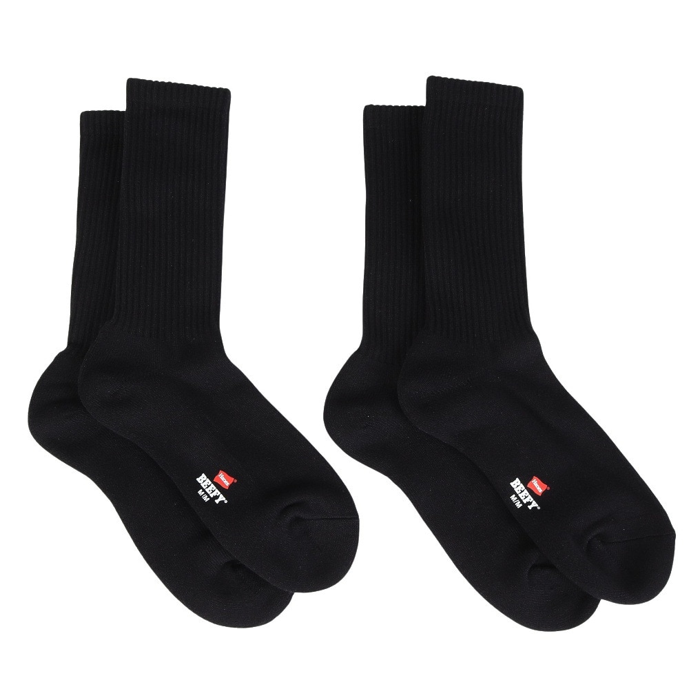 ヘインズ（Hanes）（メンズ）2足組 ビーフィーフルレングスソックス ハーフパイル HMSBW001 090