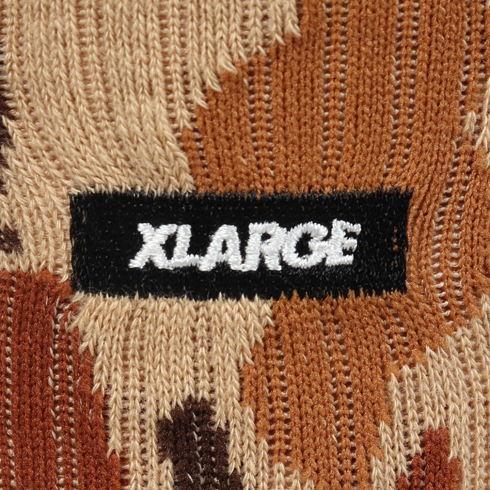 エクストララージ（XLARGE）（メンズ）SQUARE ロゴ ソックス 101244054002-BROWN