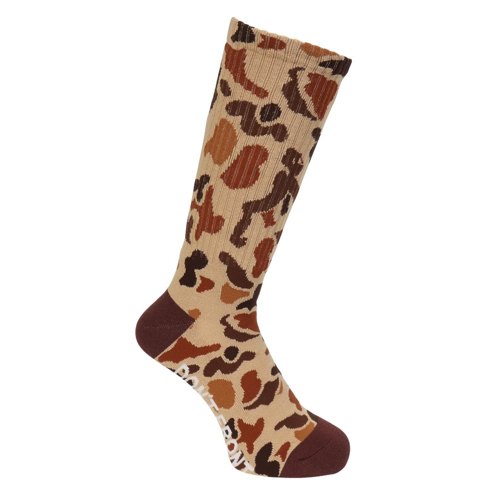 エクストララージ（XLARGE）（メンズ）SQUARE ロゴ ソックス 101244054002-BROWN