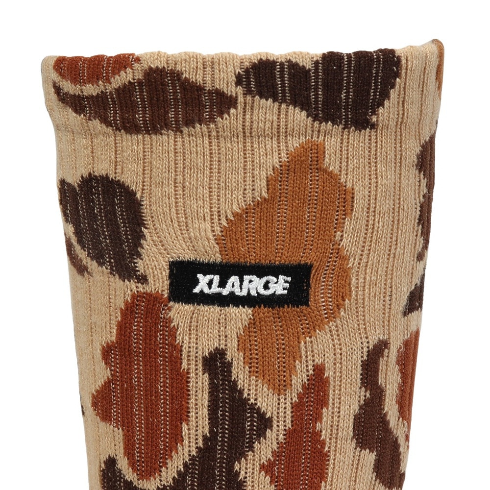 エクストララージ（XLARGE）（メンズ）SQUARE ロゴ ソックス 101244054002-BROWN