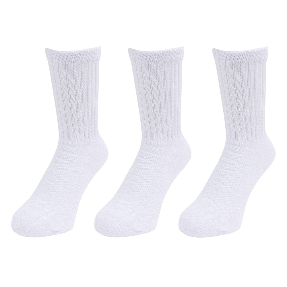ヘルスニット（Healthknit）（メンズ、レディース）シンカーホワイト ソックス 3足組 191--3106