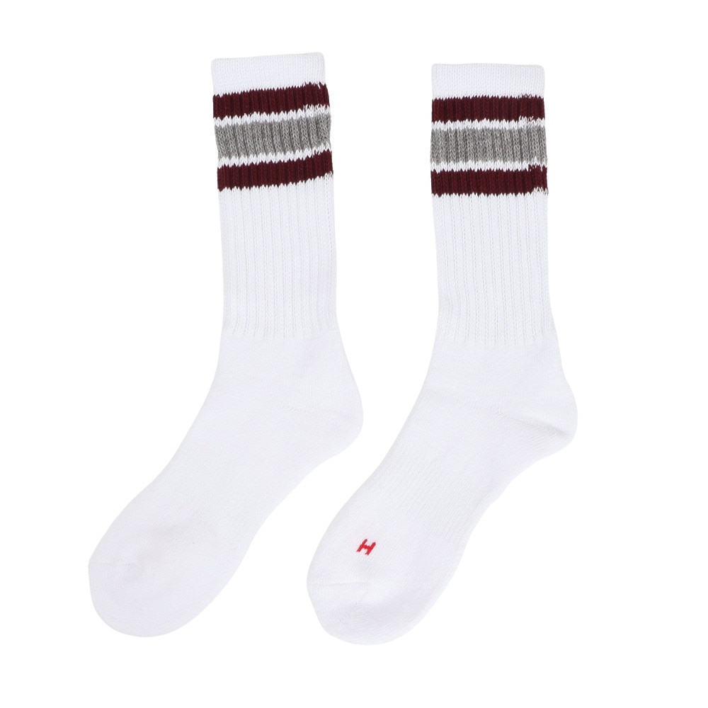 ヘルスニット（Healthknit）（メンズ）配色3本ラインクルー 3足組ソックス 191-3108