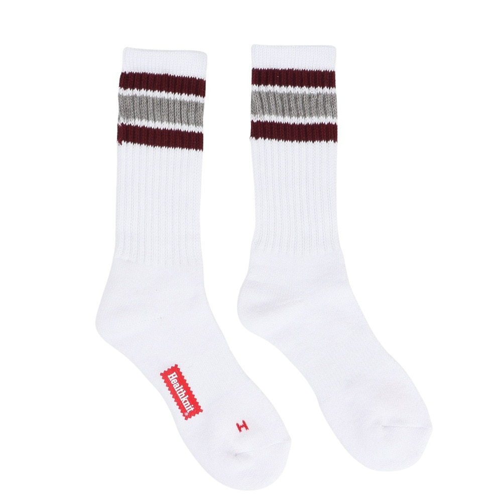 ヘルスニット（Healthknit）（メンズ）配色3本ラインクルー 3足組ソックス 191-3108