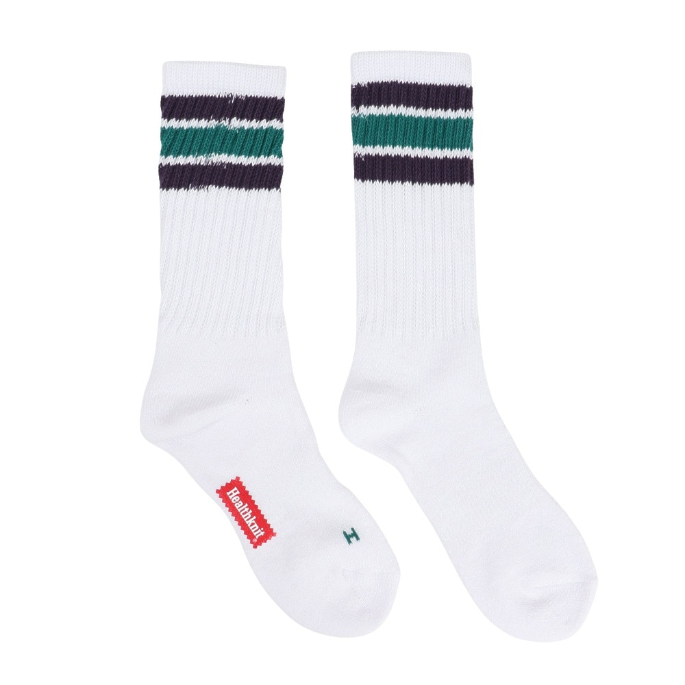ヘルスニット（Healthknit）（メンズ）配色3本ラインクルー 3足組ソックス 191-3716