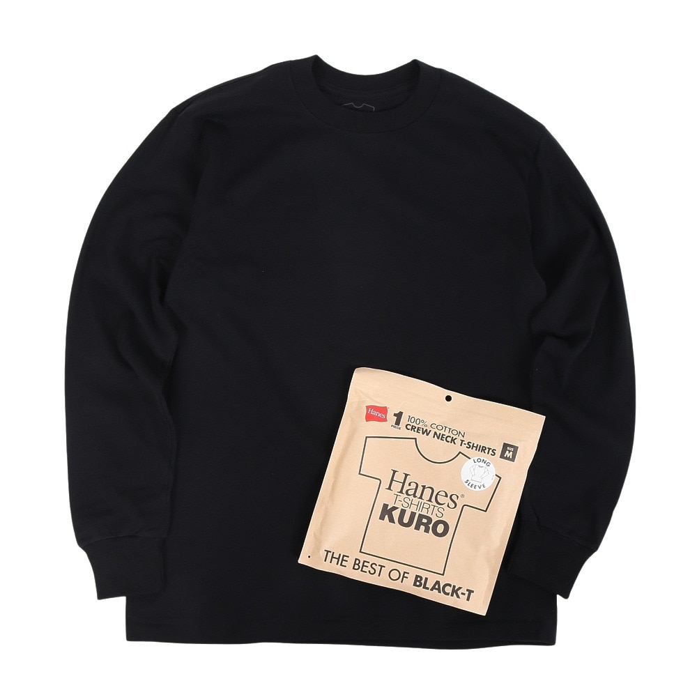 ヘインズ（Hanes）（メンズ）KURO 長袖Tシャツ HM4-C201 090