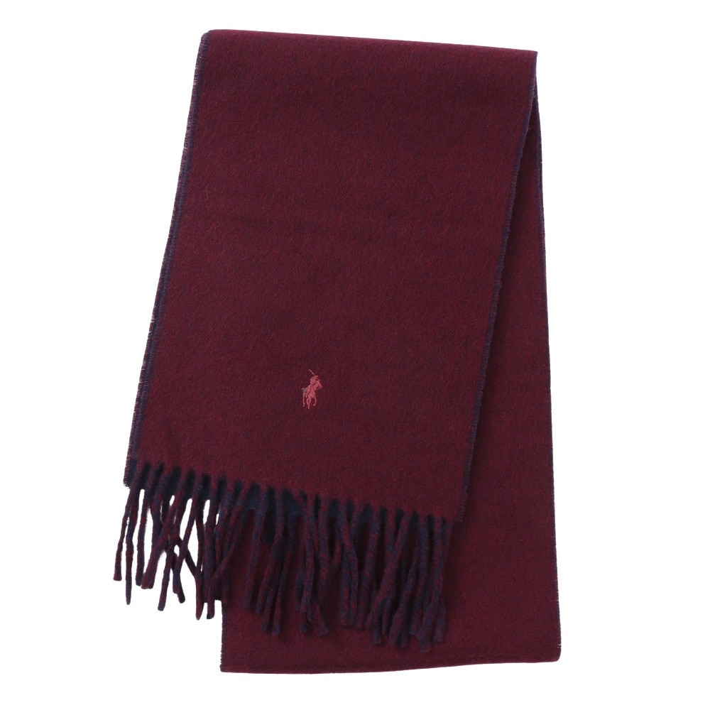 【タグ付き✨】 Ralph Lauren　リバーシブルマフラー　ウール　レッド ラルフ ローレン（RALPH LAUREN）（メンズ、レディース）CLASSIC