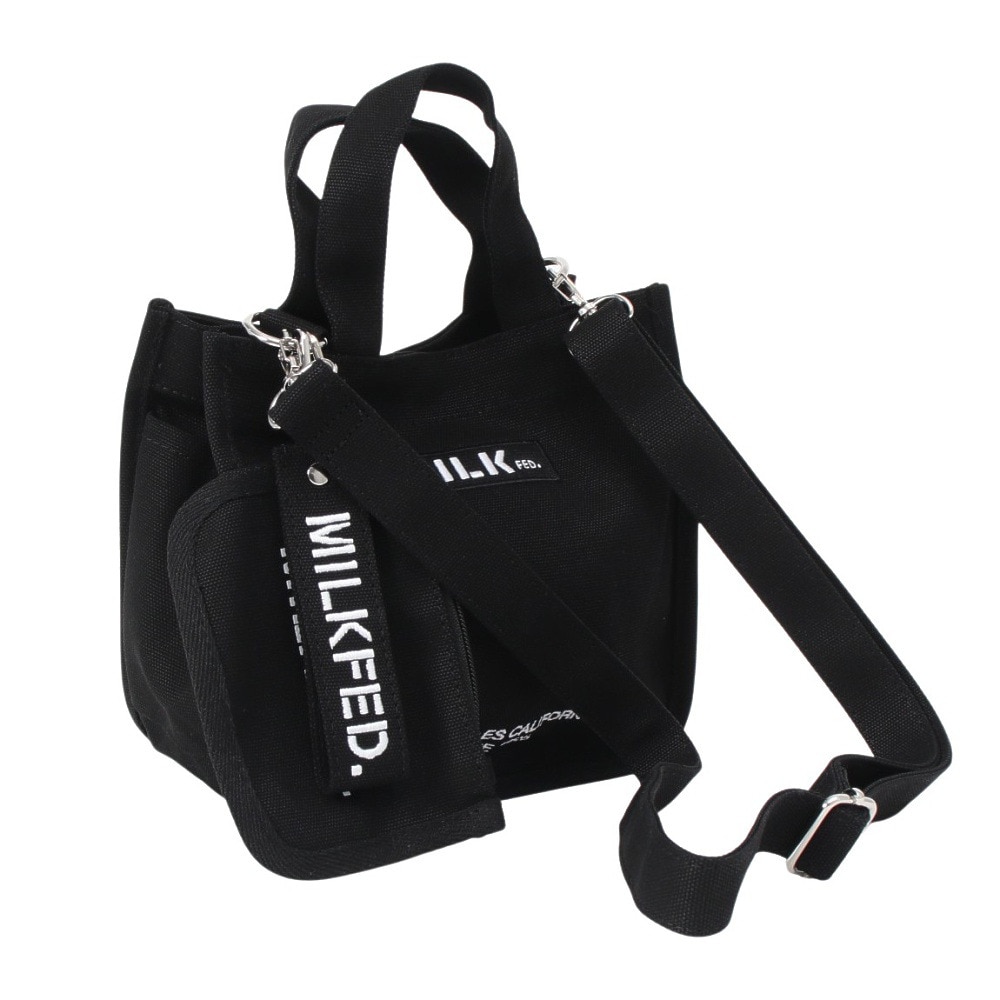 ミルクフェド（MILKFED.）（メンズ、レディース）EMBROIDERED BAR ミニ ショルダーバッグ 103213053009-BLACK