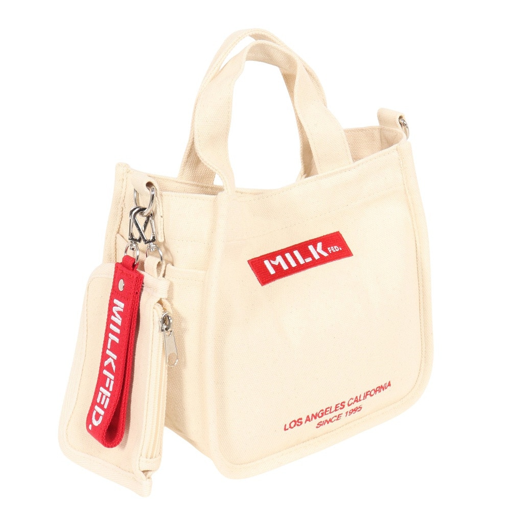 ミルクフェド（MILKFED.）（メンズ、レディース）EMBROIDERED BAR ミニ ショルダーバッグ 103213053009-RED