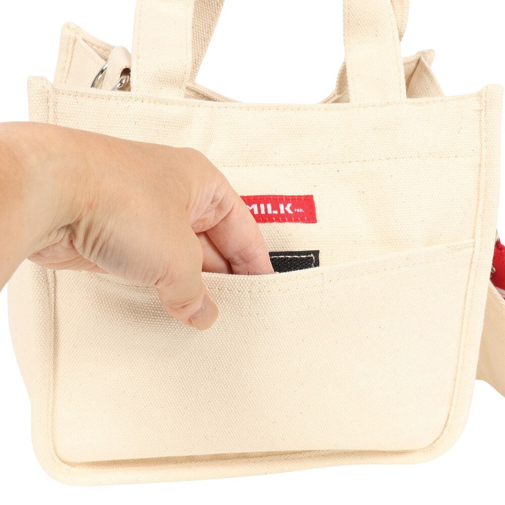 ミルクフェド（MILKFED.）（メンズ、レディース）EMBROIDERED BAR ミニ ショルダーバッグ 103213053009-RED