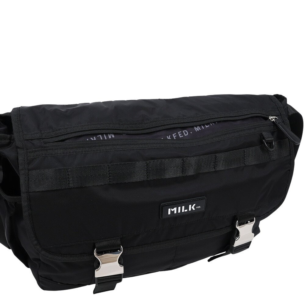 ミルクフェド（MILKFED.）（メンズ、レディース、キッズ）ロゴ PLATE メッセンジャーバッグ 103241053006-BLACK