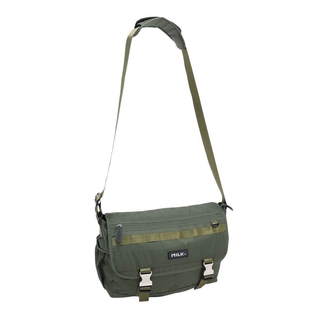 ミルクフェド（MILKFED.）（メンズ、レディース、キッズ）ロゴ PLATE メッセンジャーバッグ 103241053006-OLIVE