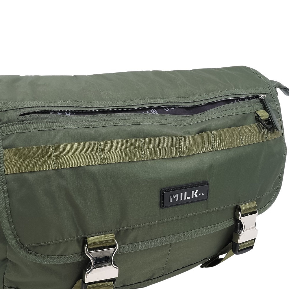 ミルクフェド（MILKFED.）（メンズ、レディース、キッズ）ロゴ PLATE メッセンジャーバッグ 103241053006-OLIVE