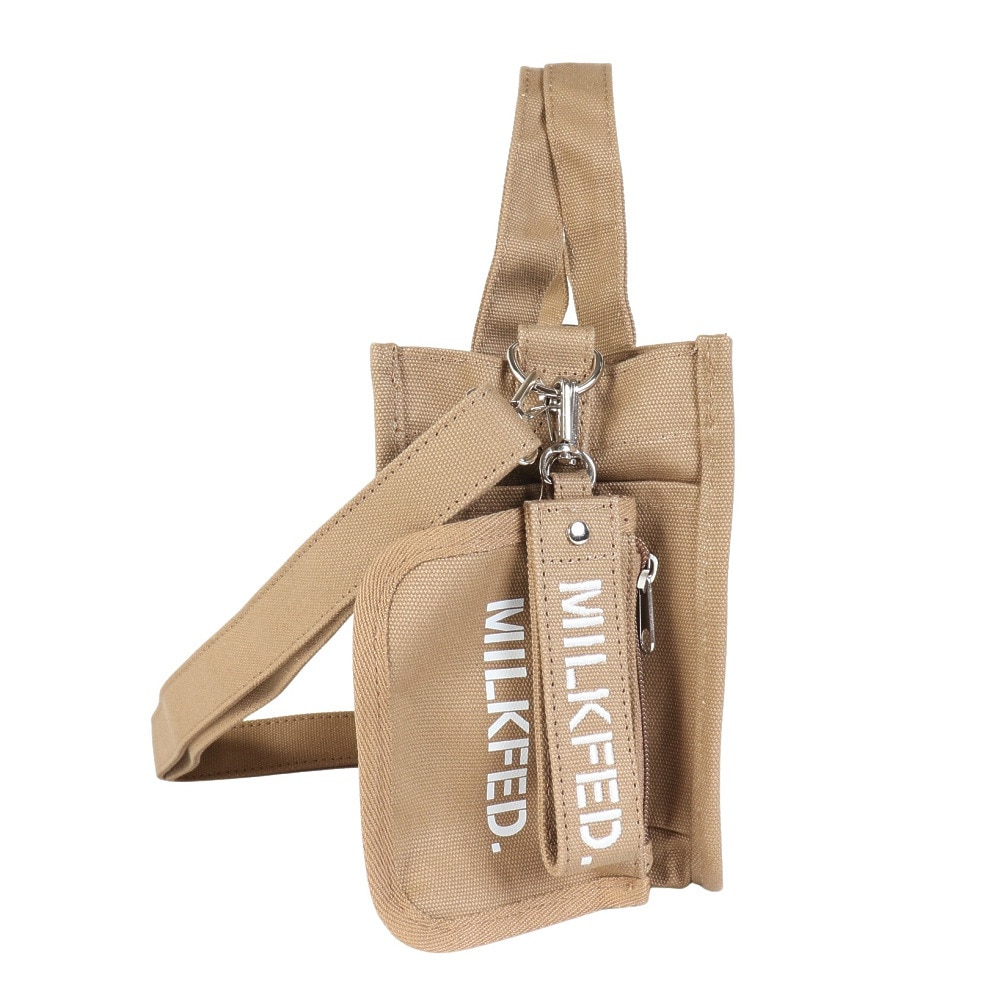 ミルクフェド（MILKFED.）（レディース）EMBROIDERED BAR ミニ ショルダーバッグ 103213053009-BEIGE