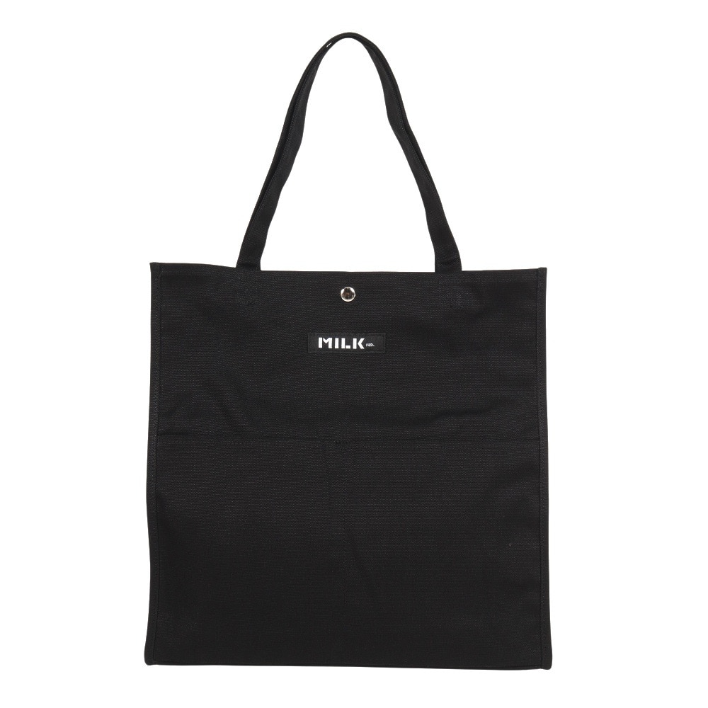 ミルクフェド（MILKFED.）（レディース）PIPING スクエア トートバッグ COOPER ロゴ 103212053011-BLACK