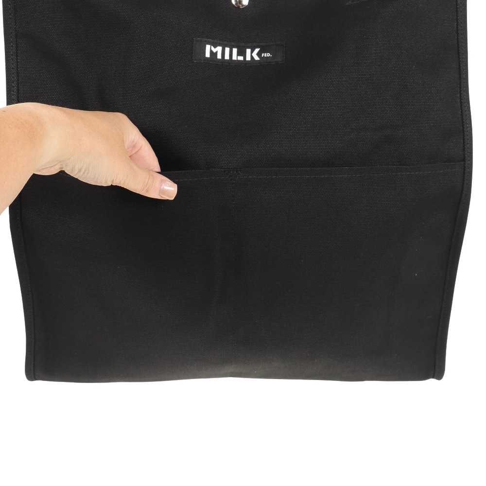 ミルクフェド（MILKFED.）（レディース）PIPING スクエア トートバッグ COOPER ロゴ 103212053011-BLACK