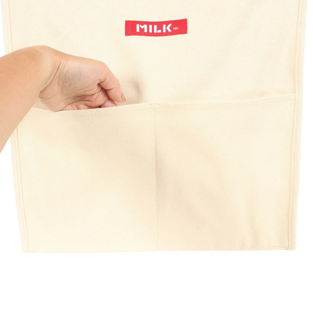 ミルクフェド（MILKFED.）（レディース）PIPING スクエア トートバッグ COOPER ロゴ 103212053011-RED