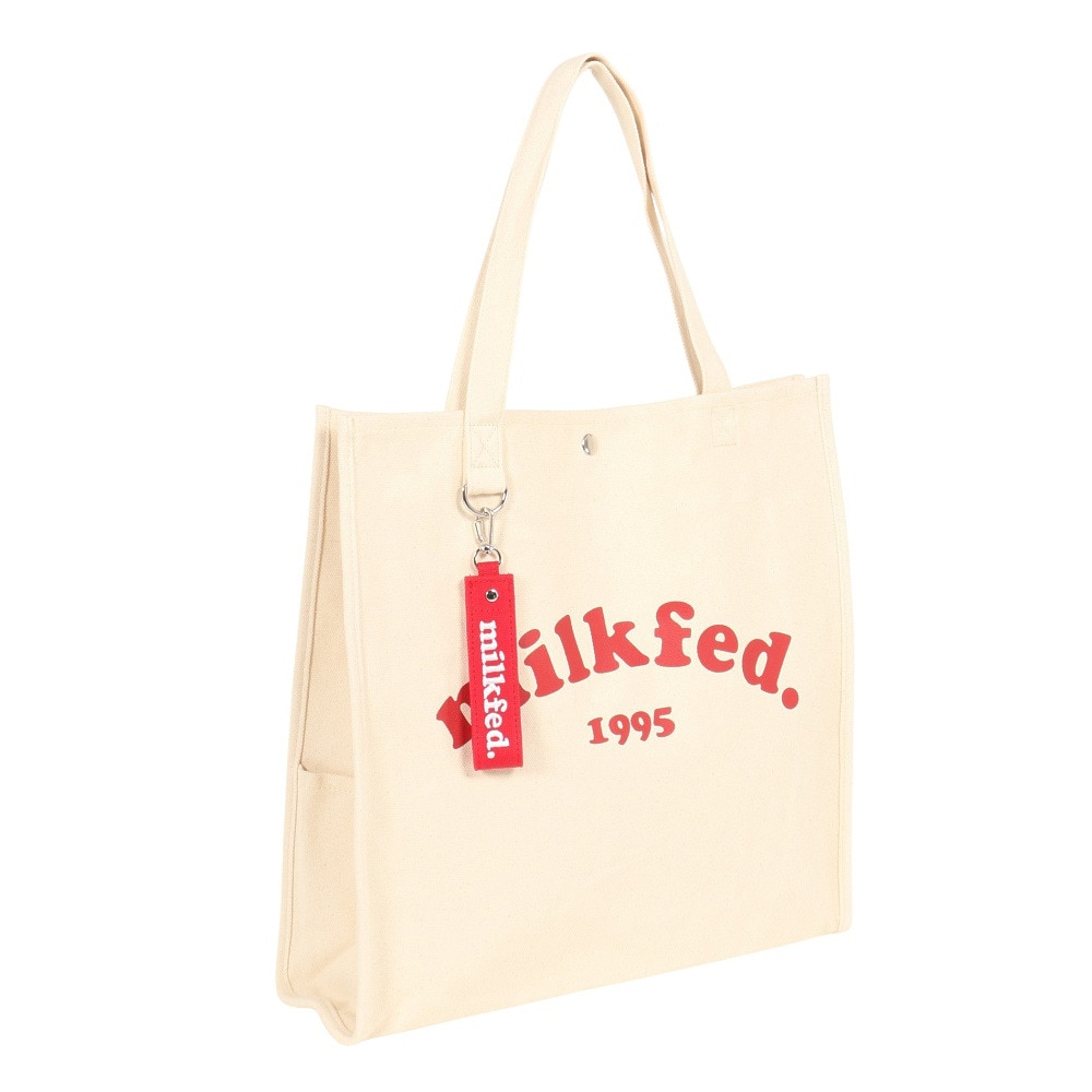ミルクフェド（MILKFED.）（レディース）PIPING スクエア トートバッグ COOPER ロゴ 103212053011-RED