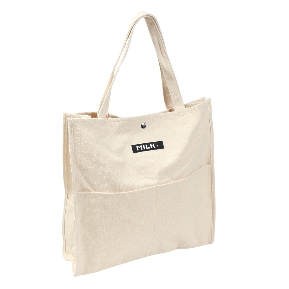 ミルクフェド（MILKFED.）（レディース）PIPING スクエア トートバッグ COOPER ロゴ 103212053011-WHITE