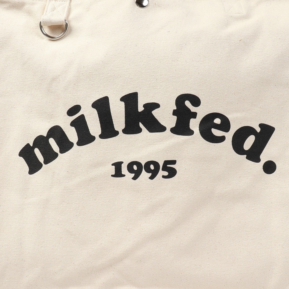 ミルクフェド（MILKFED.）（レディース）PIPING スクエア トートバッグ COOPER ロゴ 103212053011-WHITE