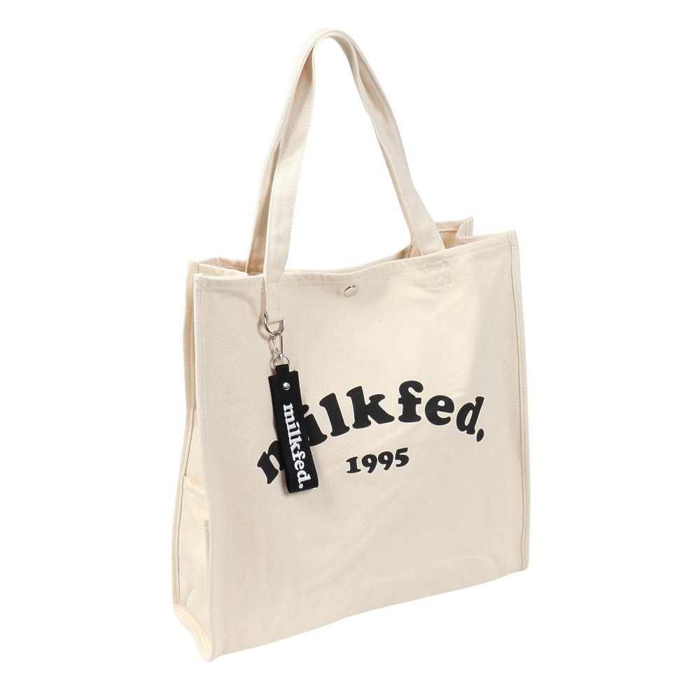 ミルクフェド（MILKFED.）（レディース）PIPING スクエア トートバッグ COOPER ロゴ 103212053011-WHITE