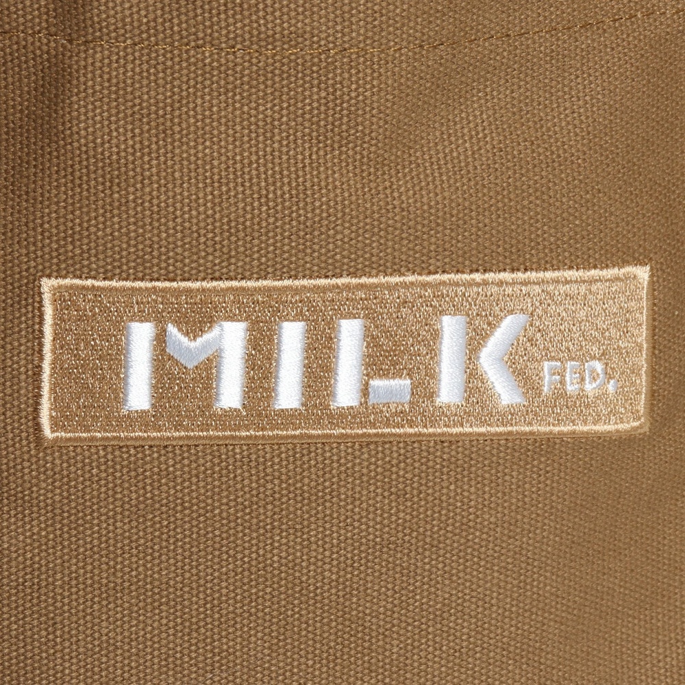 ミルクフェド（MILKFED.）（レディース）BAR AND UNDER ロゴ ビッグ キャンバストートバッグ 103201053013-BEIGE