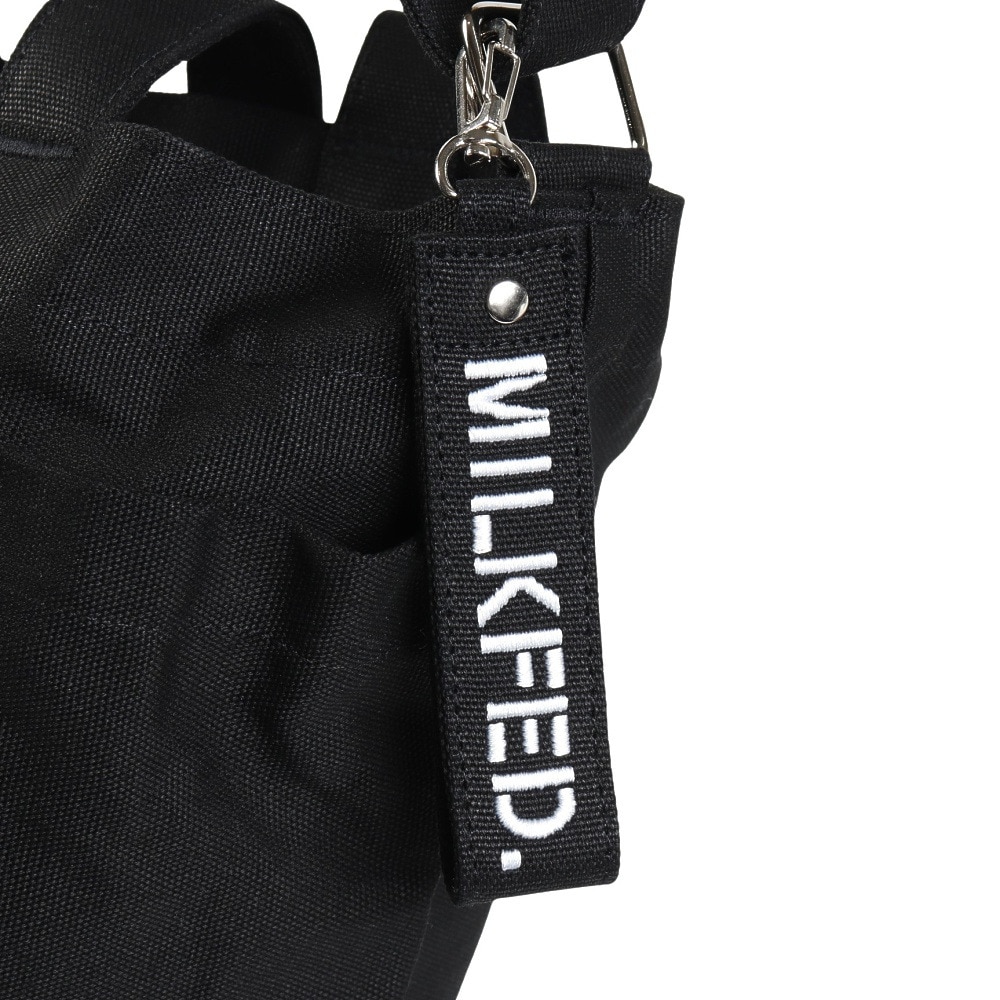ミルクフェド（MILKFED.）（レディース）BAR AND UNDER ロゴ ビッグ キャンバストートバッグ 103201053013-BLACK