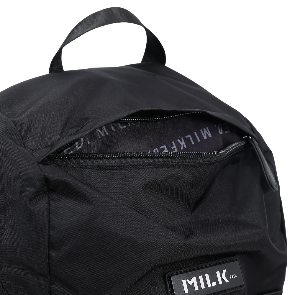 ミルクフェド（MILKFED.）（メンズ、レディース、キッズ）ロゴ PLATE バックパック 103241053005-BLACK