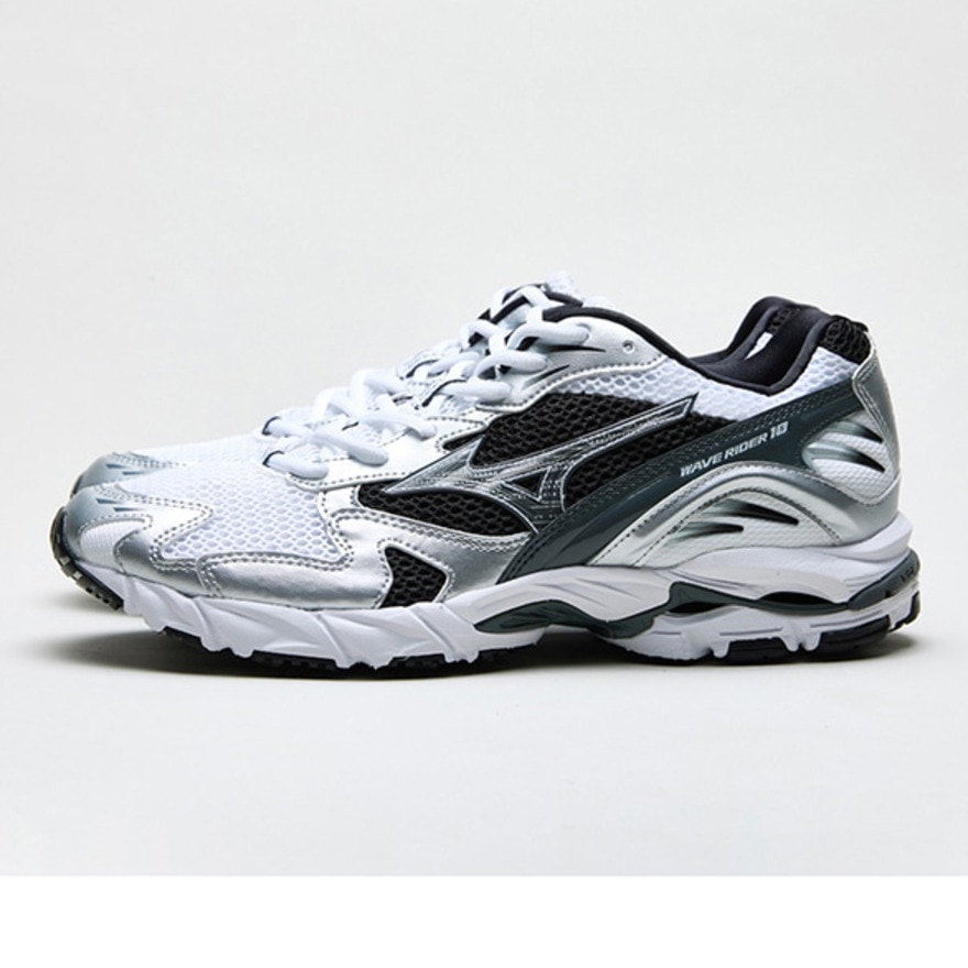 ミズノ（MIZUNO）（メンズ、レディース）ランニングシューズ スニーカー ウエーブ ライダー 10 ホワイト ブラック D1GA210405 スポーツシューズ