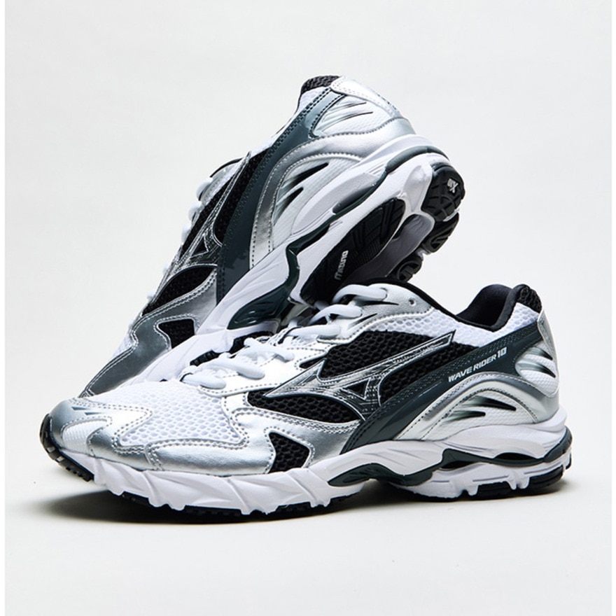 ミズノ（MIZUNO）（メンズ、レディース）ランニングシューズ スニーカー ウエーブ ライダー 10 ホワイト ブラック D1GA210405 スポーツシューズ