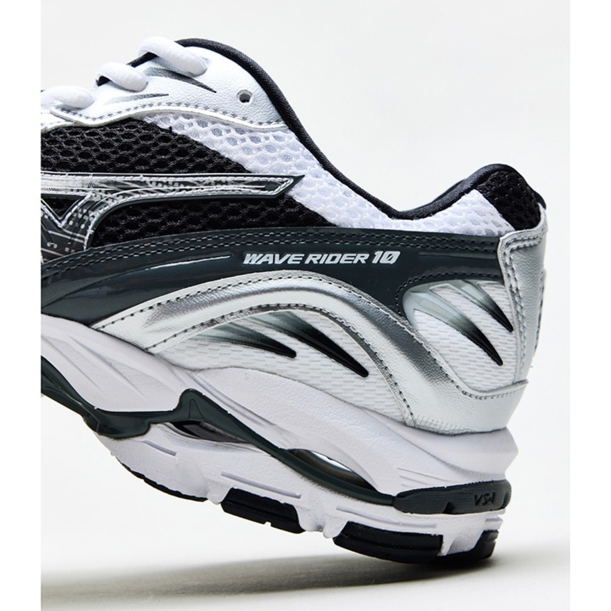 ミズノ（MIZUNO）（メンズ、レディース）ランニングシューズ スニーカー ウエーブ ライダー 10 ホワイト ブラック D1GA210405 スポーツシューズ