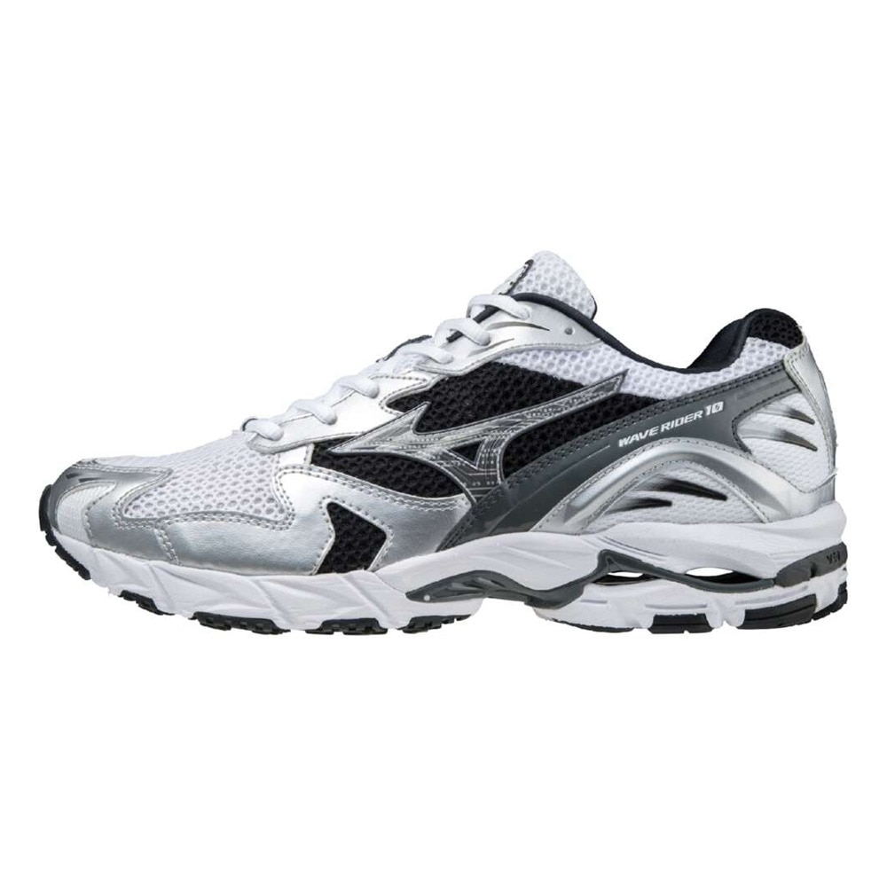 ミズノ（MIZUNO）（メンズ、レディース）ランニングシューズ スニーカー ウエーブ ライダー 10 ホワイト ブラック D1GA210405 スポーツシューズ