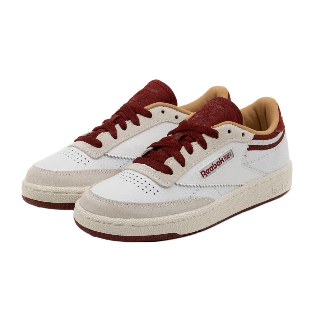 リーボック（REEBOK）（メンズ、レディース）タウンシューズ クラブシー 85 ホワイト レッド 100229839 スニーカー カジュアル