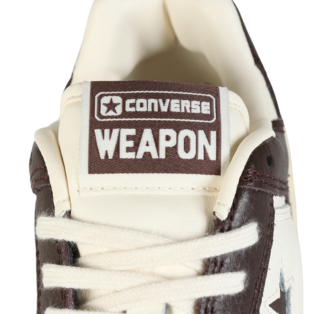 コンバース（CONVERSE）（メンズ、レディース）スニーカー タウンシューズ ウエポン SL OX O/B ホワイト ブラウン33701920