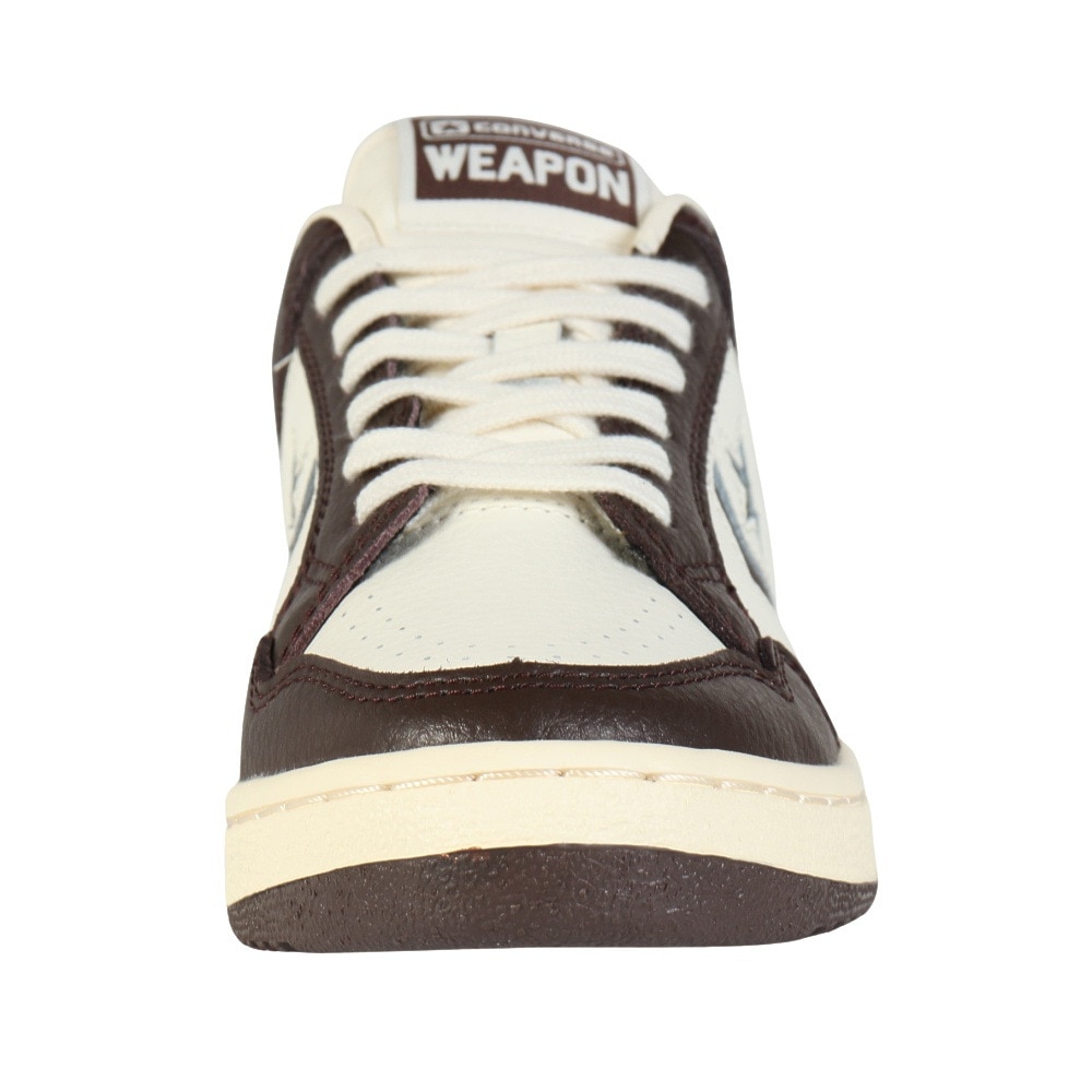 コンバース（CONVERSE）（メンズ、レディース）スニーカー タウンシューズ ウエポン SL OX O/B ホワイト ブラウン33701920