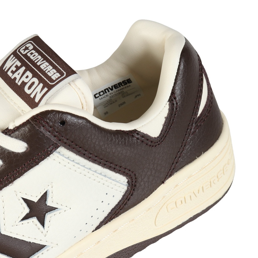 コンバース（CONVERSE）（メンズ、レディース）スニーカー タウンシューズ ウエポン SL OX O/B ホワイト ブラウン33701920