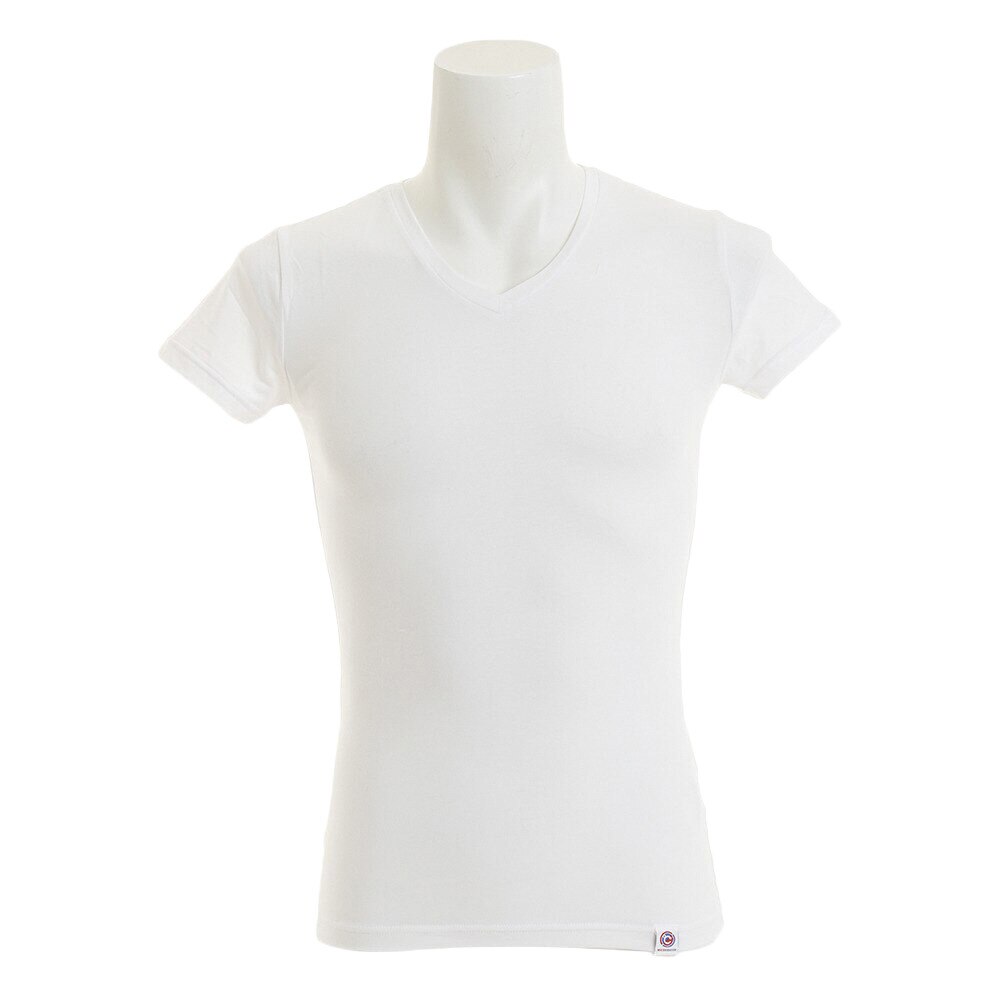  【多少の傷汚れありの為大奉仕】microbator 半袖 VネックTシャツ 891Q5SK2807WHT