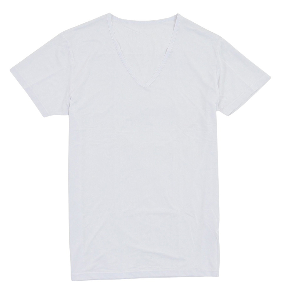 (メンズ)ドライプラスクール 半袖 Vネック アンダーシャツ 891PA0GC6118WHT 冷感 白