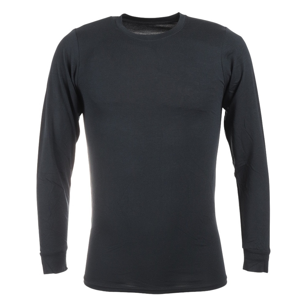 その他ブランド(OTHER BRAND)(メンズ)ヒートクロス薄手長袖クルーネックシャツ 891NN2ES0381BLK